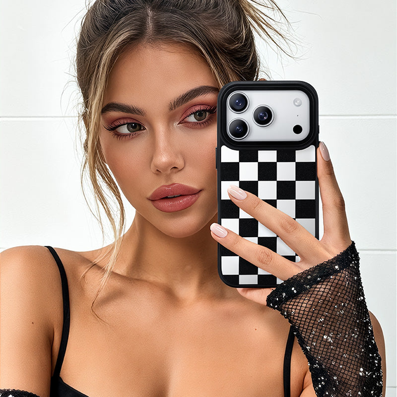 Nimaso Classic Checkerboard MagSafe Phone Case for iPhone 17 / 17 Pro / 17 Pro Max / Air-Black