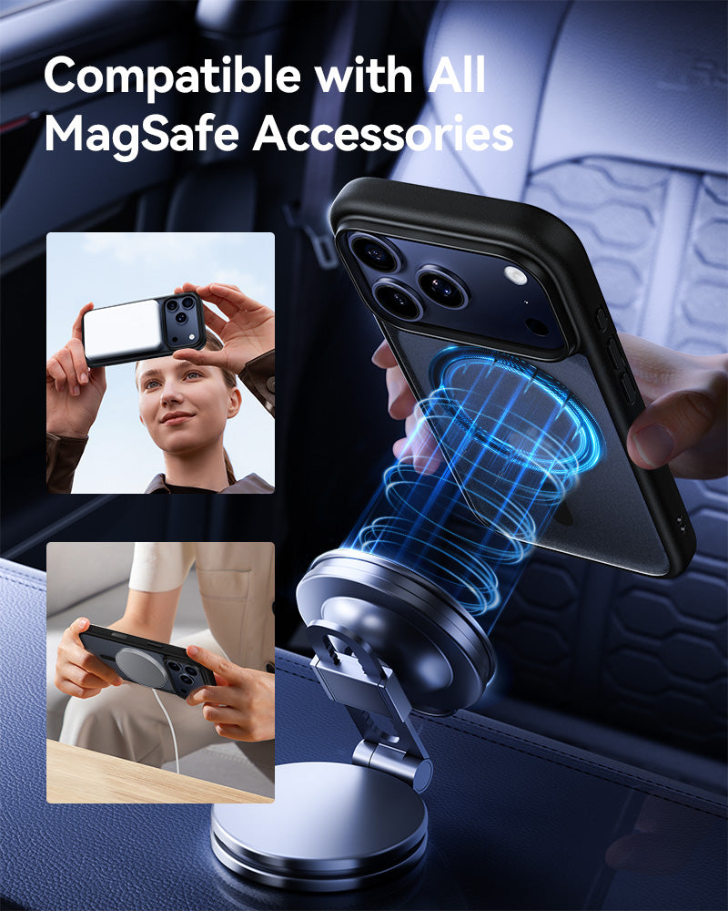 NIMASO Frosted Semi-Clear MagSafe Phone Case for iPhone 17 / 17 Pro / 17 Pro Max / Air-Black