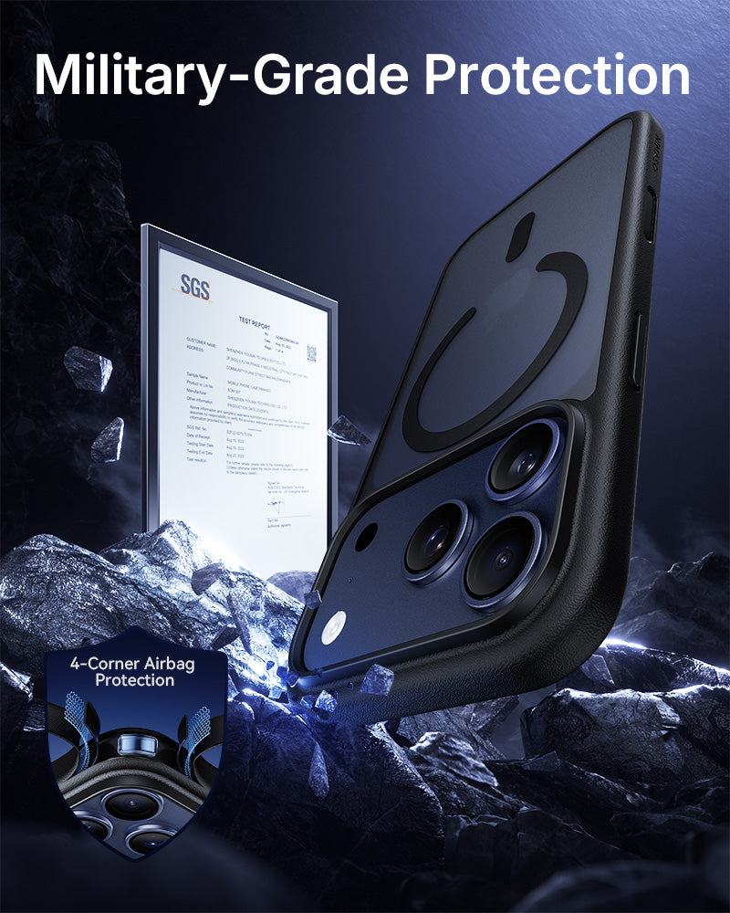 NIMASO Frosted Semi-Clear MagSafe Phone Case for iPhone 17 / 17 Pro / 17 Pro Max / Air-Black