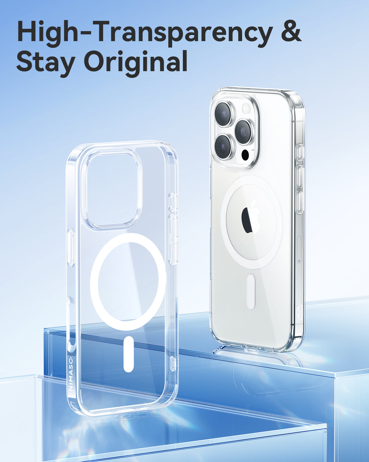 NIMASO Magnetic Clear Case for iPhone 16 Series, MagSafe, Shockproof, Slim & Anti-Yellowing