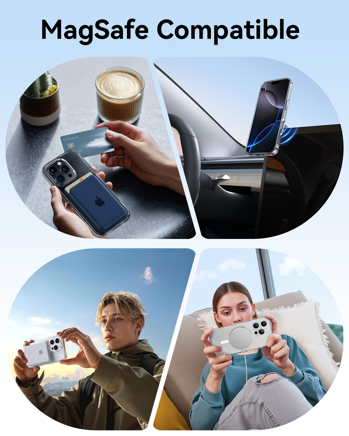 NIMASO Magnetic Clear Case for iPhone 16 Series, MagSafe, Shockproof, Slim & Anti-Yellowing