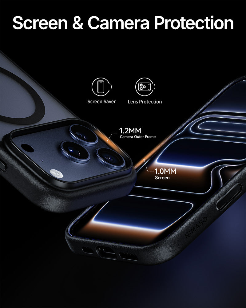 NIMASO Frosted Semi-Clear MagSafe Phone Case for iPhone 17 / 17 Pro / 17 Pro Max / Air-Black