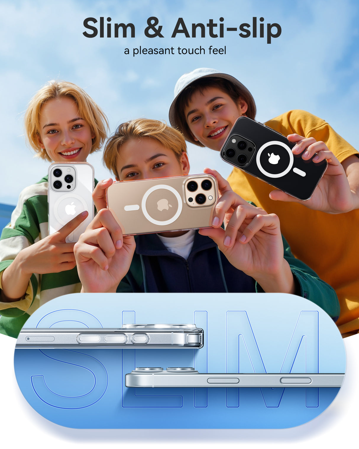 NIMASO Magnetic Clear Case for iPhone 16 Series, MagSafe, Shockproof, Slim & Anti-Yellowing