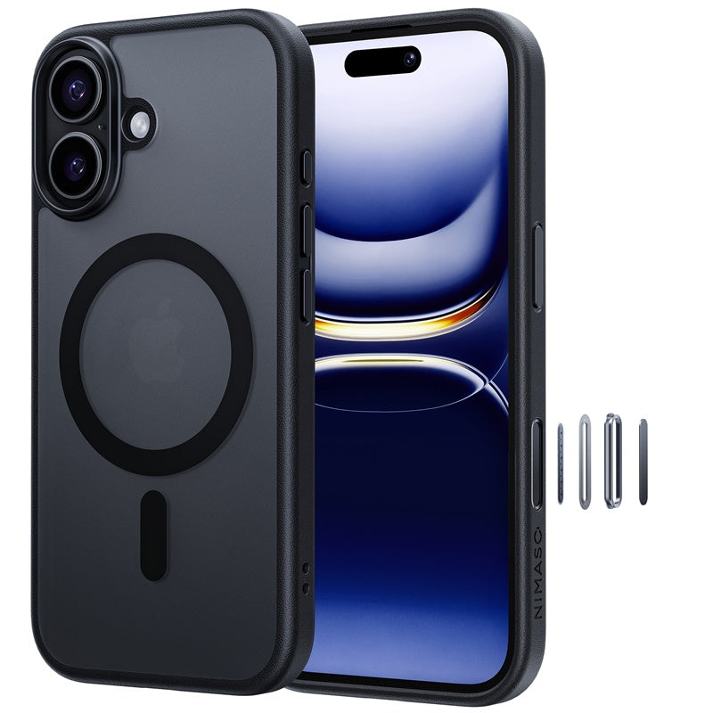 NIMASO Frosted Semi-Clear MagSafe Phone Case for iPhone 17 / 17 Pro / 17 Pro Max / Air-Black