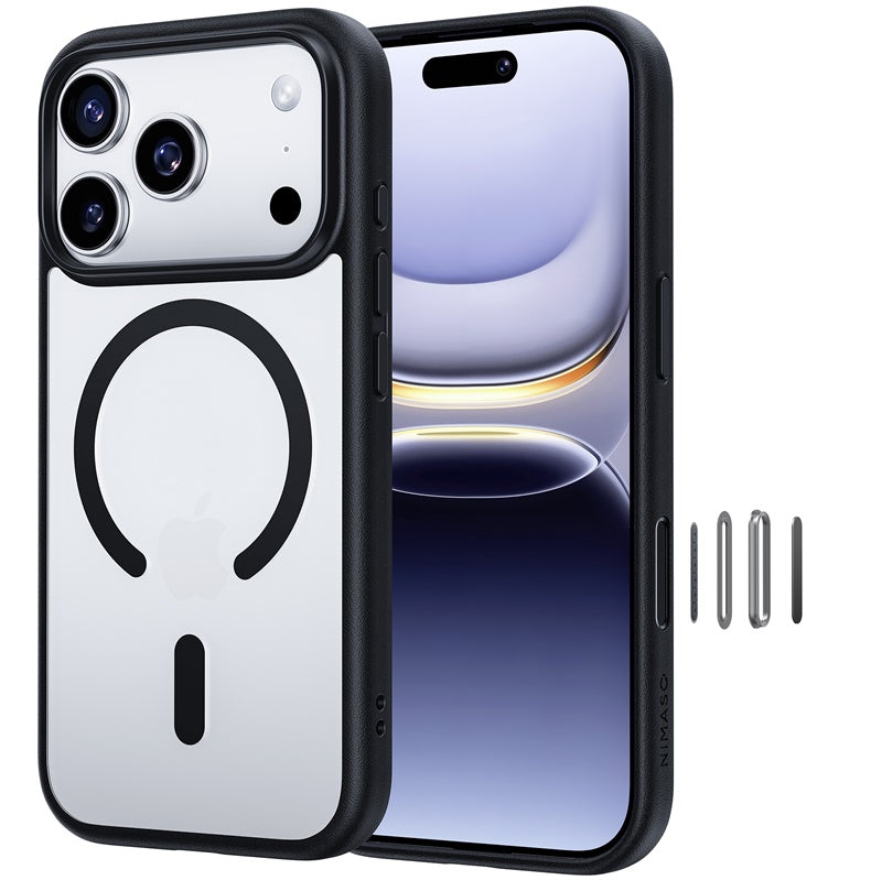 NIMASO Frosted Semi-Clear MagSafe Phone Case for iPhone 17 / 17 Pro / 17 Pro Max / Air-Black