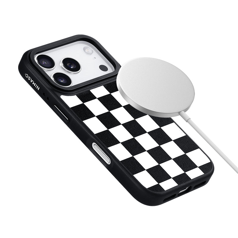 Nimaso Classic Checkerboard MagSafe Phone Case for iPhone 17 / 17 Pro / 17 Pro Max / Air-Black