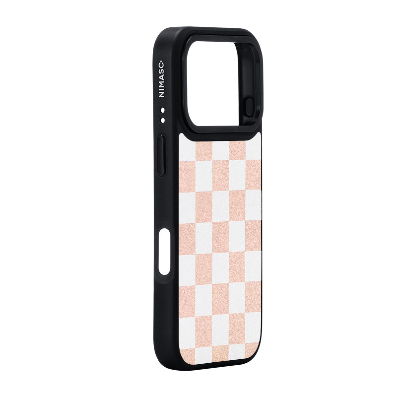 Nimaso Classic Checkerboard Phone MagSafe Case for iPhone 17 / 17 Pro / 17 Pro Max / Air-Pink