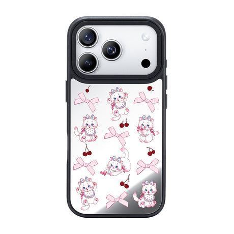 NIMASO White Cat Mirror MagSafe Case for iPhone 17 Pro Max