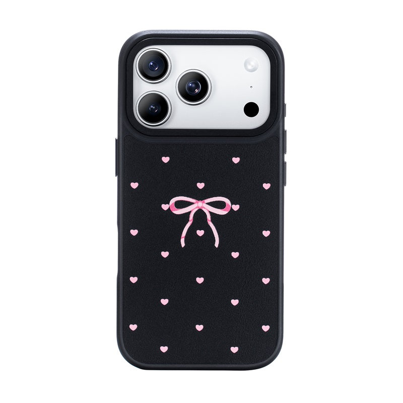 Nimaso Bow Print MagSafe Phone Case for iPhone 17 / 17 Pro / 17 Pro Max / Air-Black