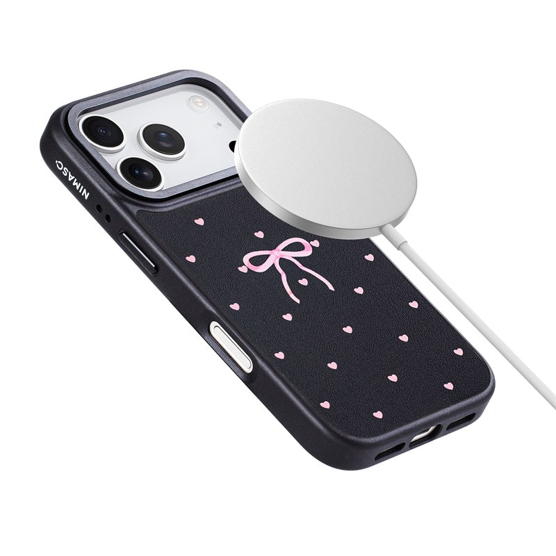 Nimaso Bow Print MagSafe Phone Case for iPhone 17 / 17 Pro / 17 Pro Max / Air-Black