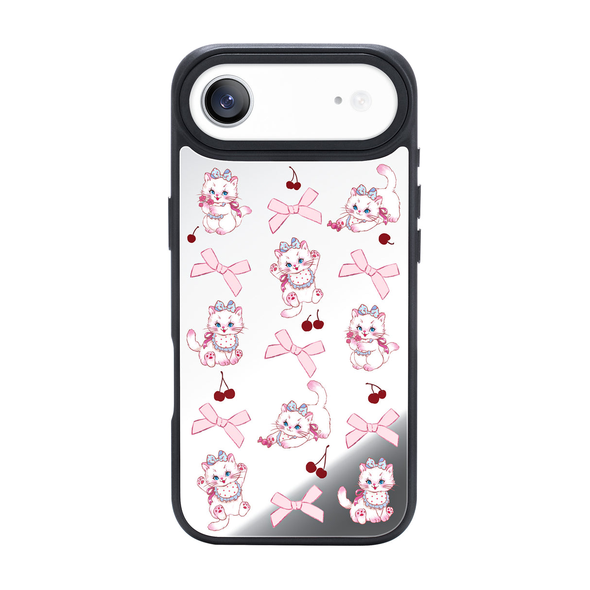 Nimaso Cute White Cat Mirror MagSafe Phone Case for iPhone 17 / 17 Pro / 17 Pro Max / Air