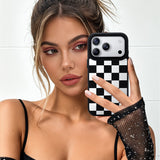 Nimaso Classic Checkerboard MagSafe Phone Case for iPhone 17 / 17 Pro / 17 Pro Max / Air-Black