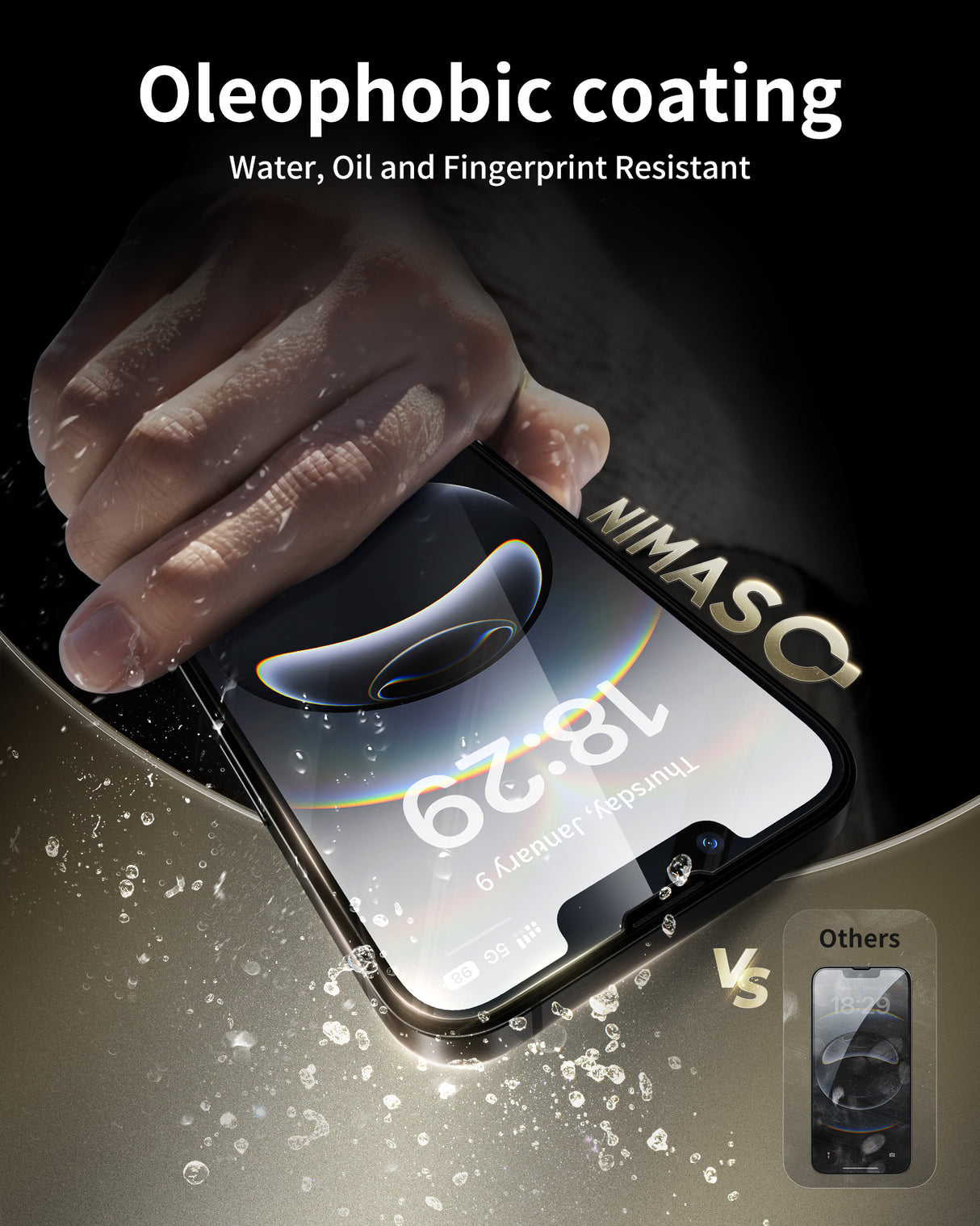 NIMASO iPhone 16e/13/13 Pro/14 Screen Protector 2 Pack, HD Clear Tempered Glass, Easy Install
