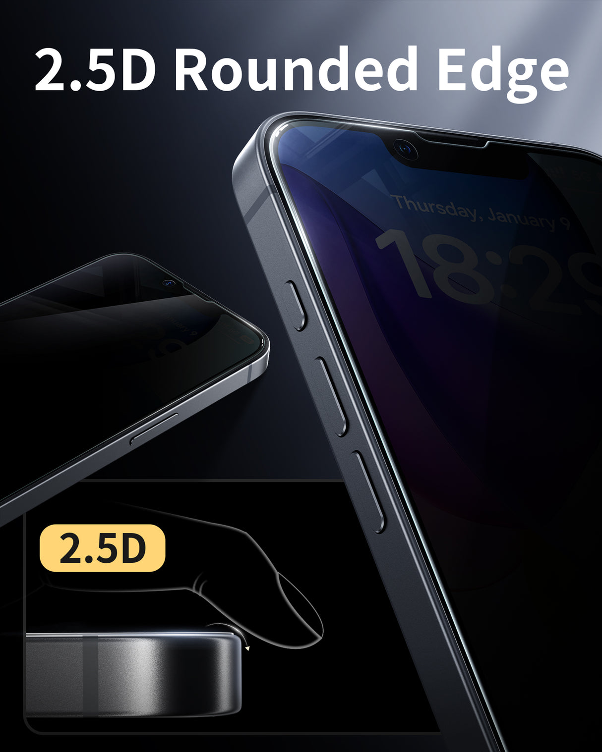 NIMASO iPhone 16e/13/13 Pro/14 Screen Protector 2 Pack, HD Clear Tempered Glass, Easy Install