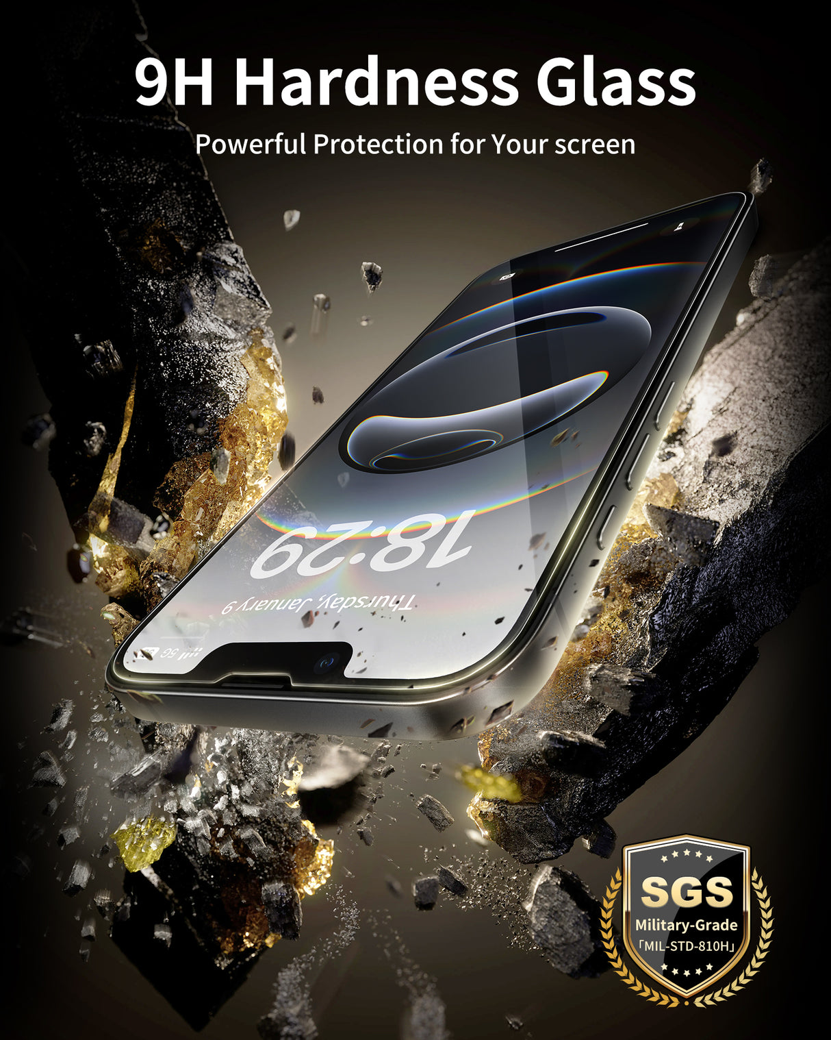 NIMASO iPhone 16e/13/13 Pro/14 Screen Protector 2 Pack, HD Clear Tempered Glass, Easy Install