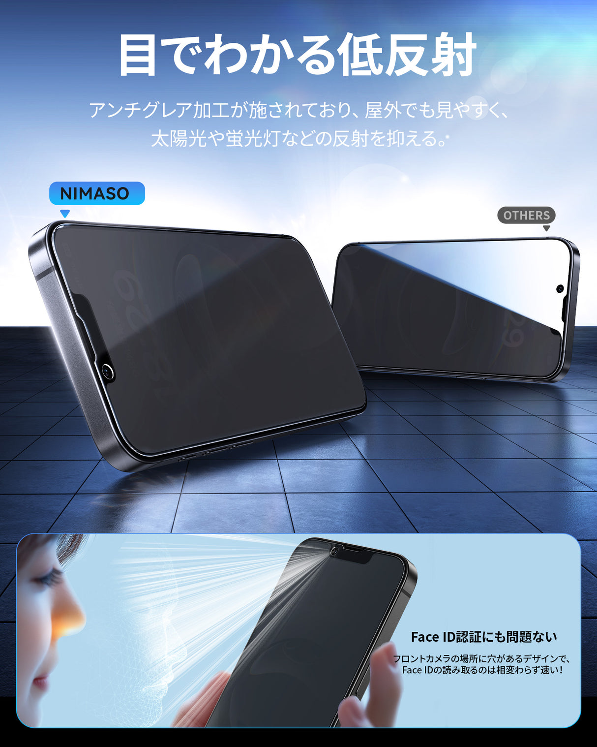 NIMASO iPhone 16e/13/13 Pro/14 Screen Protector 2 Pack, HD Clear Tempered Glass, Easy Install