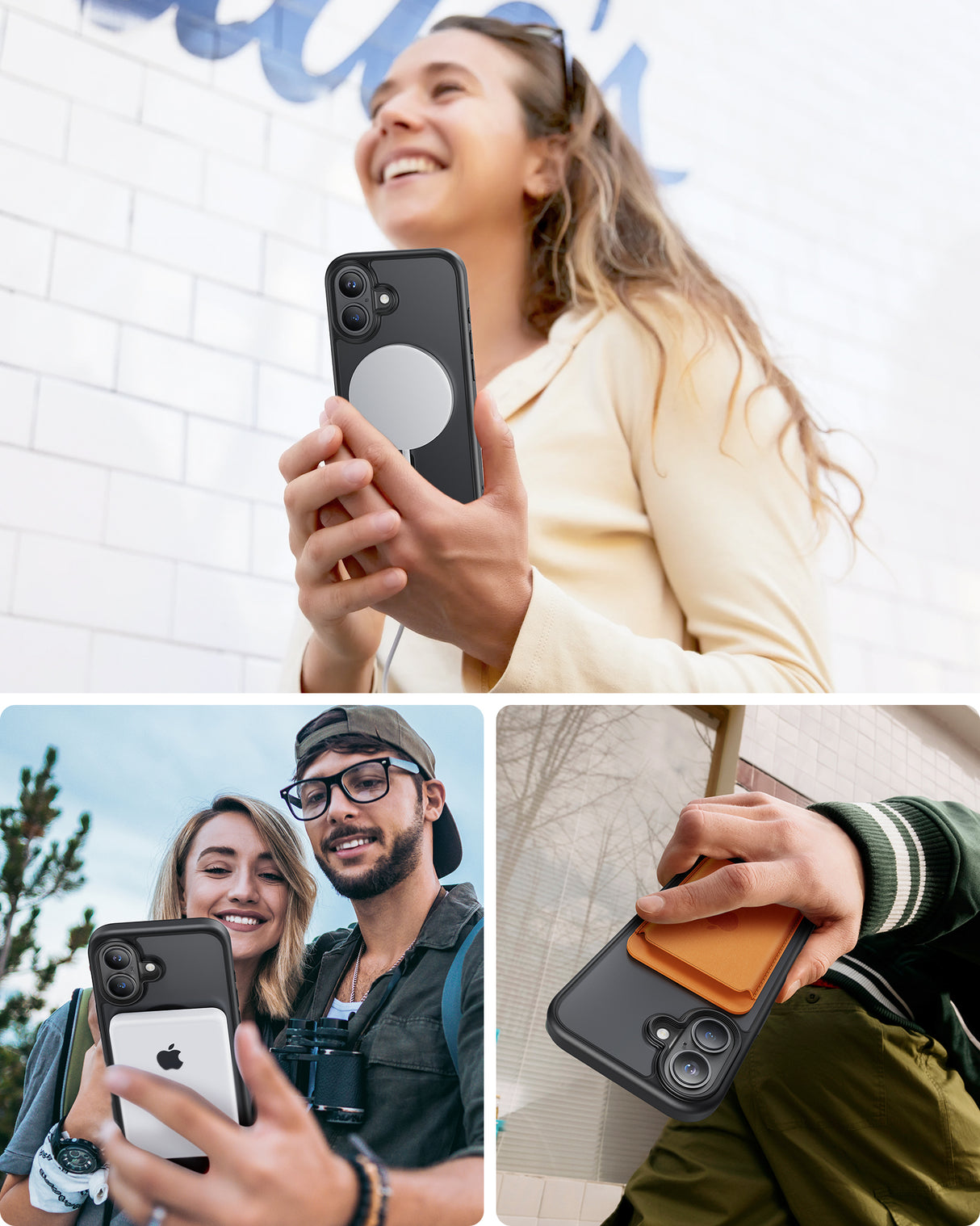 NIMASO Magnetic Matte Case for iPhone 16 Series, MagSafe, Shockproof, Slim Black Cover