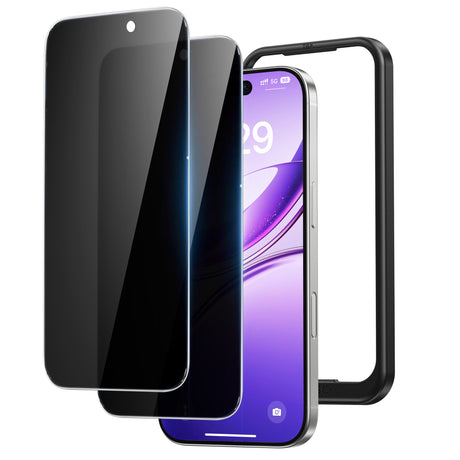 NIMASO 2.5D Privacy Screen Protector with Alignment Frame for iPhone 17