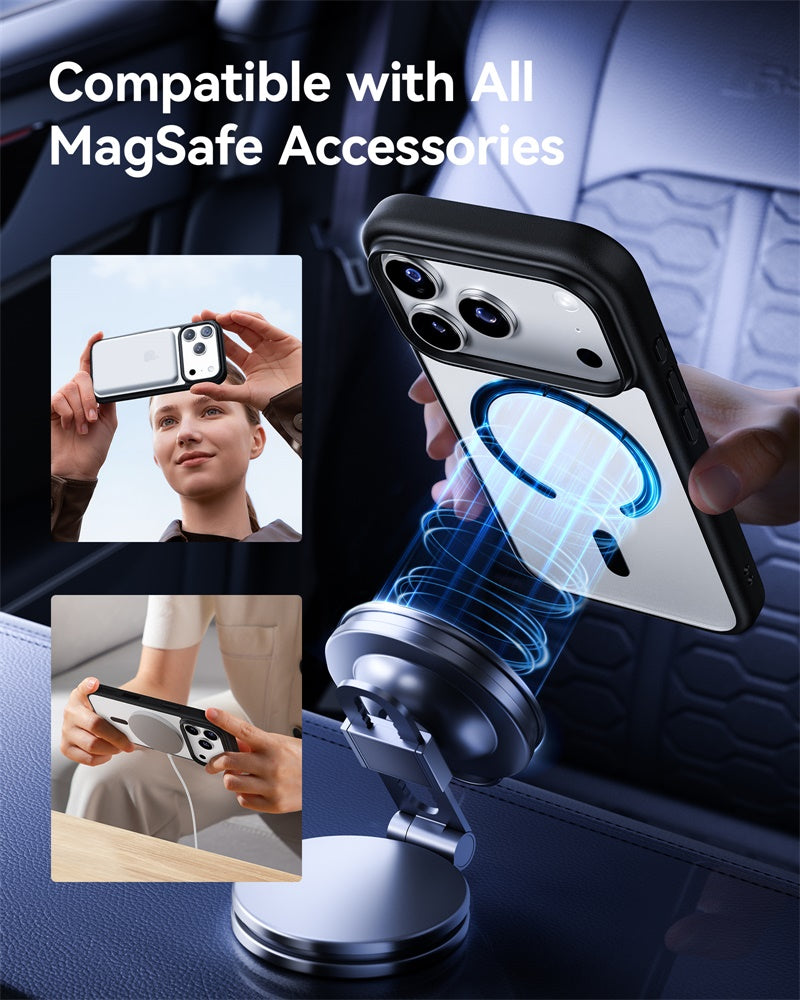 NIMASO Frosted Semi-Clear MagSafe Phone Case for iPhone 17 / 17 Pro / 17 Pro Max / Air-Black