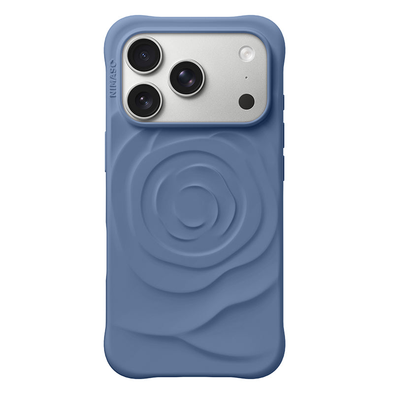 NIMASO Dark Blue Pastel Rose MagSafe Case for iPhone 17 Pro Max