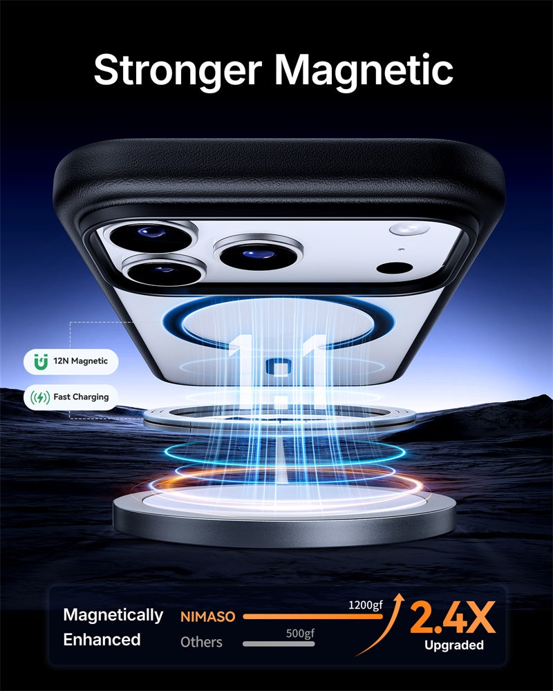 NIMASO Frosted Semi-Clear MagSafe Phone Case for iPhone 17 / 17 Pro / 17 Pro Max / Air-Black