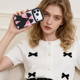 Nimaso Black & Pink Bow MagSafe Wallet