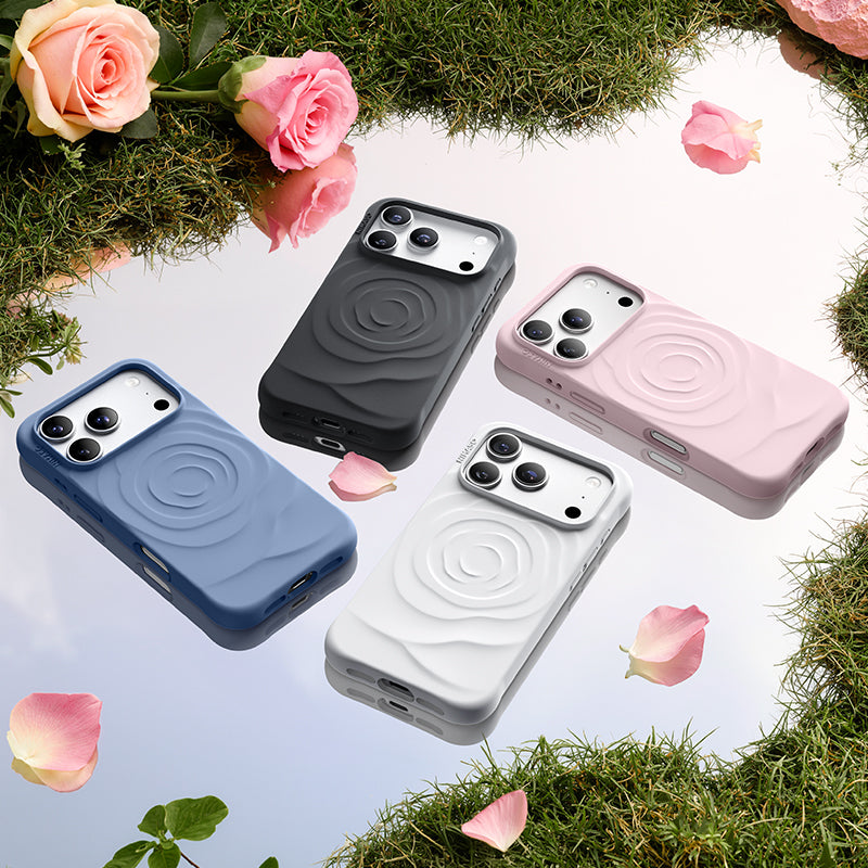Nimaso Pastel Rose iPhone Case for iPhone 17 Pro / 17 Pro Max-Black