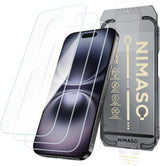 NIMASO iPhone 16/15 Screen Protector 3 Pack, 9H HD Clear Tempered Glass, Easy Install