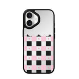 Nimaso Black & Pink Checkerboard Mirror MagSafe Phone Case for iPhone 17 / 17 Pro / 17 Pro Max / Air
