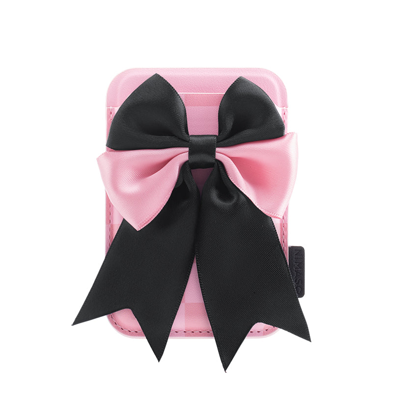 Nimaso Black & Pink Bow MagSafe Wallet
