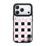 NIMASO Black Pink Checkerboard Mirror MagSafe Case for iPhone 17 Pro