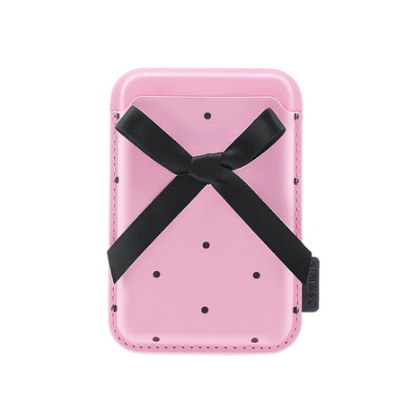 Nimaso Pink Polka Dots MagSafe Wallet with Bow