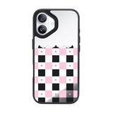 Nimaso Black & Pink Checkerboard Mirror MagSafe Phone Case for iPhone 17 / 17 Pro / 17 Pro Max / Air