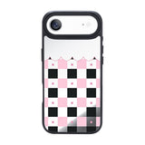 Nimaso Black & Pink Checkerboard Mirror MagSafe Phone Case for iPhone 17 / 17 Pro / 17 Pro Max / Air