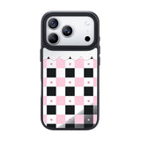 Nimaso Black & Pink Checkerboard Mirror MagSafe Phone Case for iPhone 17 / 17 Pro / 17 Pro Max / Air