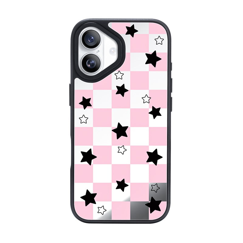 Nimaso Black & Pink Mirror MagSafe Phone Case for iPhone 17 / 17 Pro / 17 Pro Max / Air
