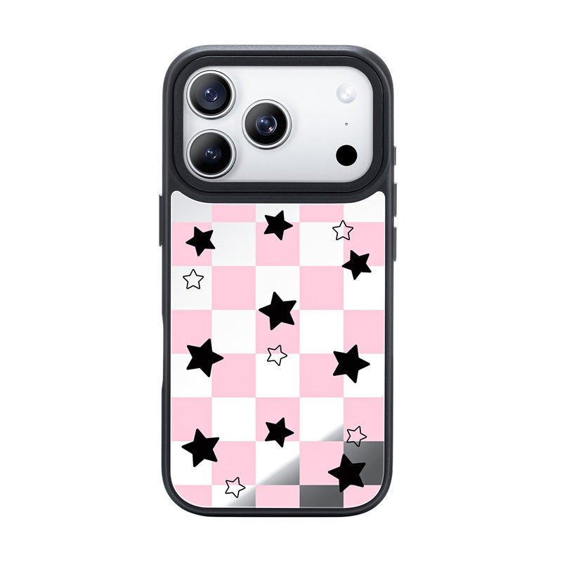 Nimaso Black & Pink Mirror MagSafe Phone Case for iPhone 17 / 17 Pro / 17 Pro Max / Air