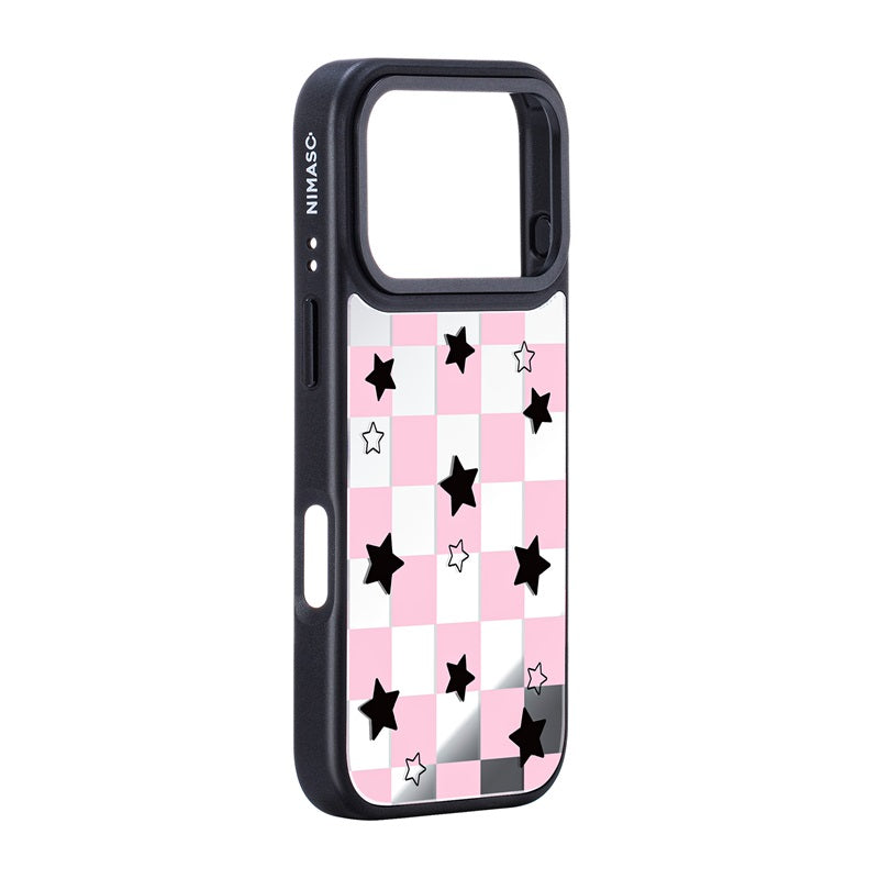 Nimaso Black & Pink Mirror MagSafe Phone Case for iPhone 17 / 17 Pro / 17 Pro Max / Air