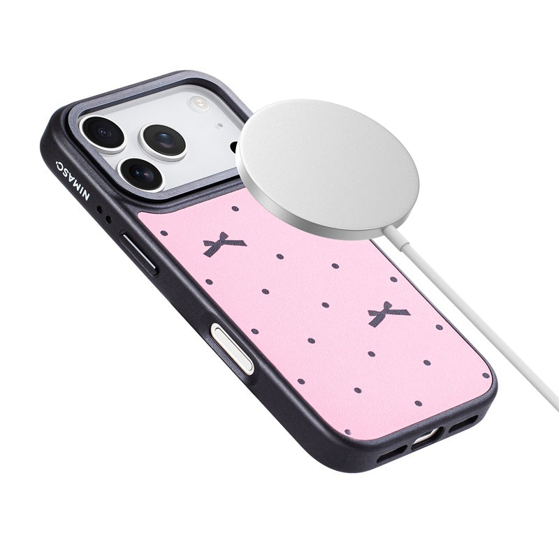 Nimaso Bow Print MagSafe Phone Case for iPhone 17 / 17 Pro / 17 Pro Max / Air-Pink