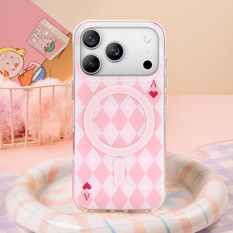 Nimaso Lovely Queen's Ace MagSafe Phone Case for iPhone 17 / 17 Pro / 17 Pro Max / Air-Pink
