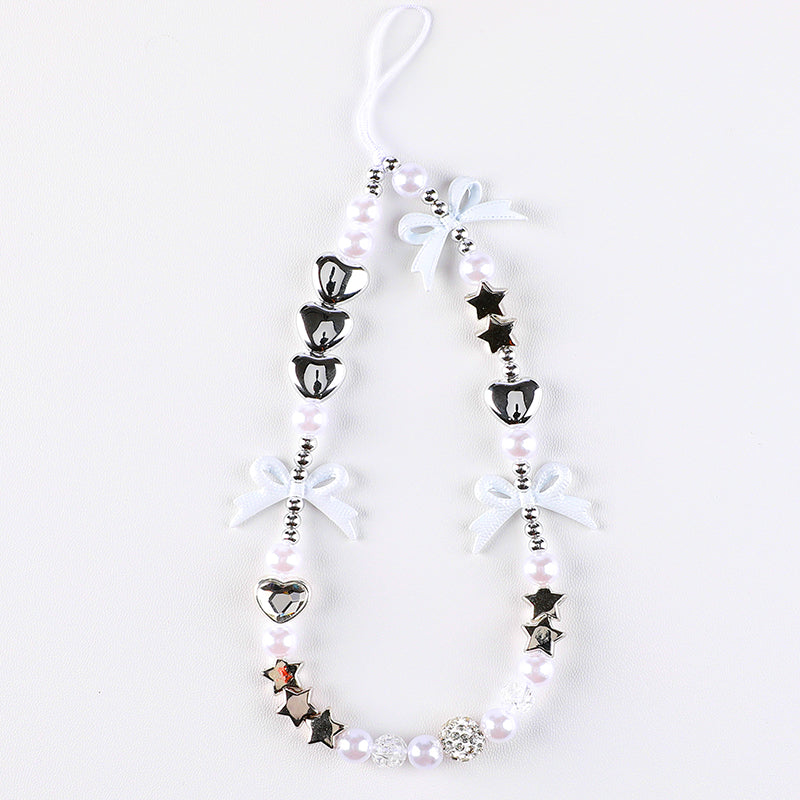 NIMASO Phone Strap with Ribbon and Heart Charm attachment