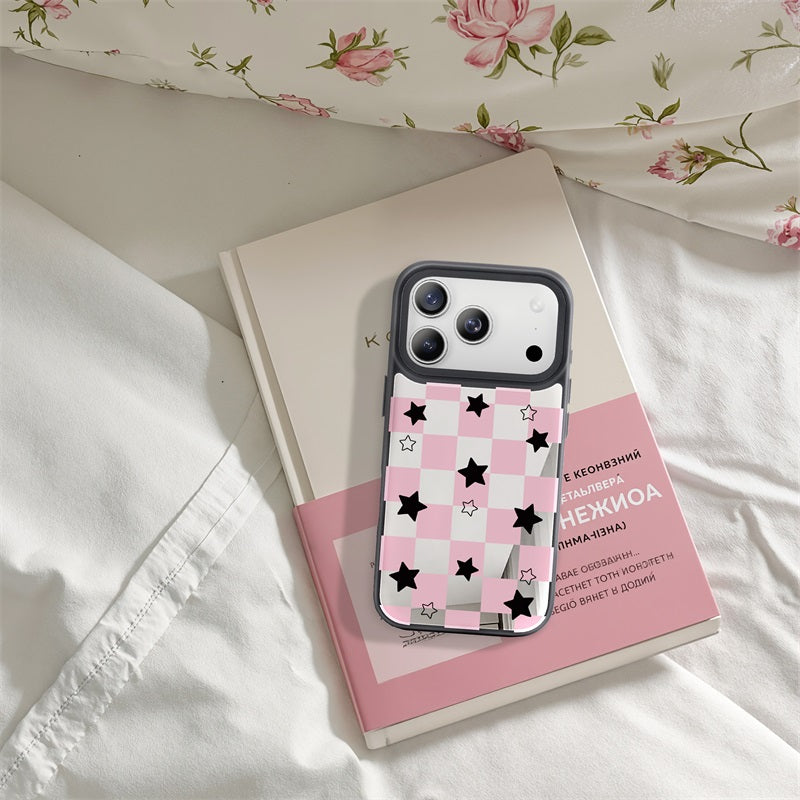 Nimaso Black & Pink Mirror MagSafe Phone Case for iPhone 17 / 17 Pro / 17 Pro Max / Air