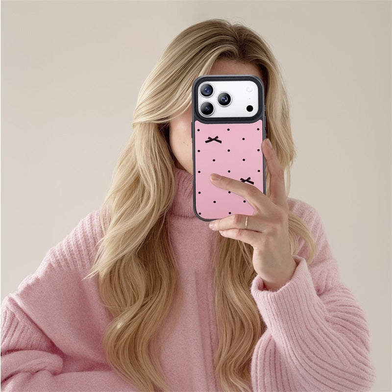 Nimaso Bow Print MagSafe Phone Case for iPhone 17 / 17 Pro / 17 Pro Max / Air-Pink