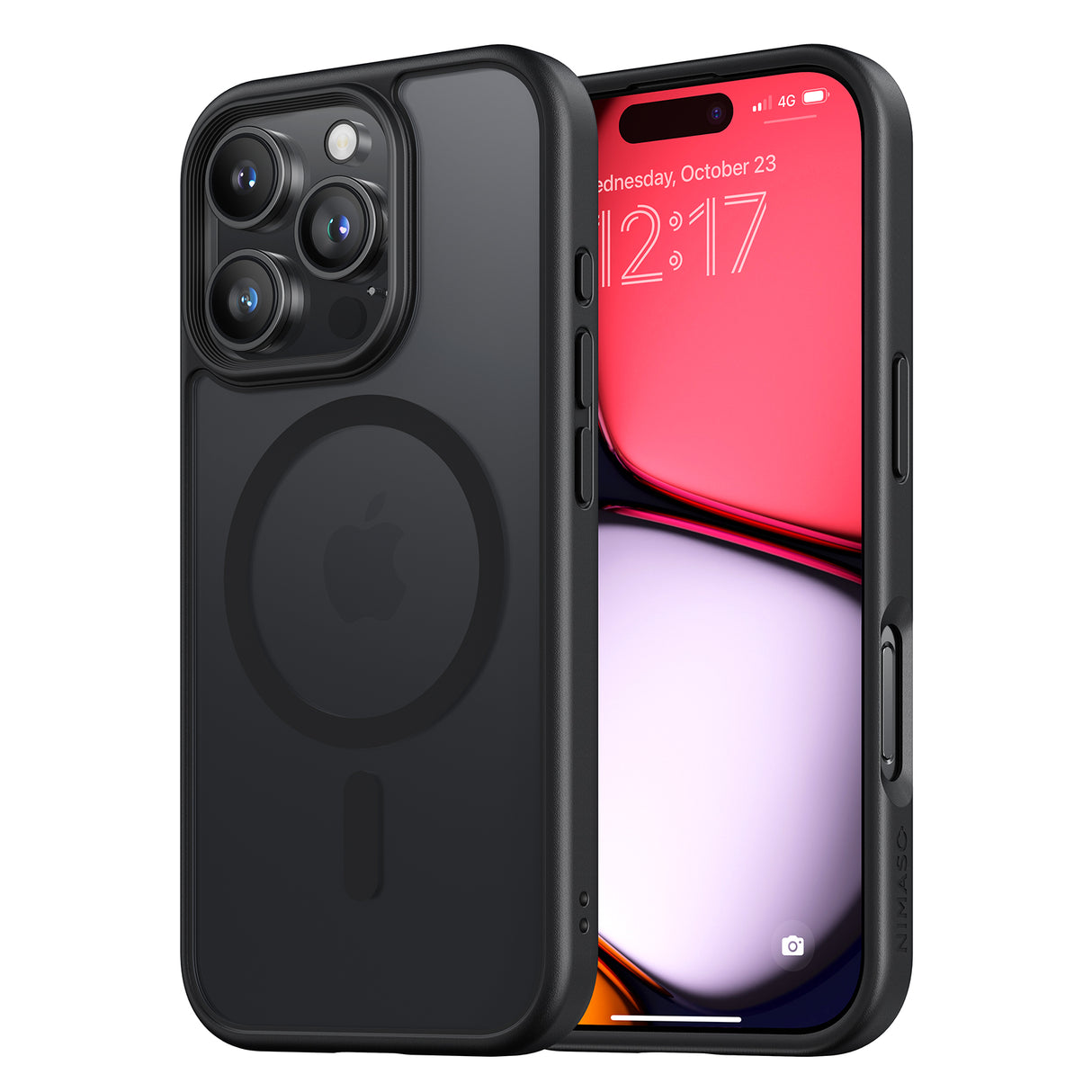 NIMASO Magnetic Matte Case for iPhone 16 Series, MagSafe, Shockproof, Slim Black Cover