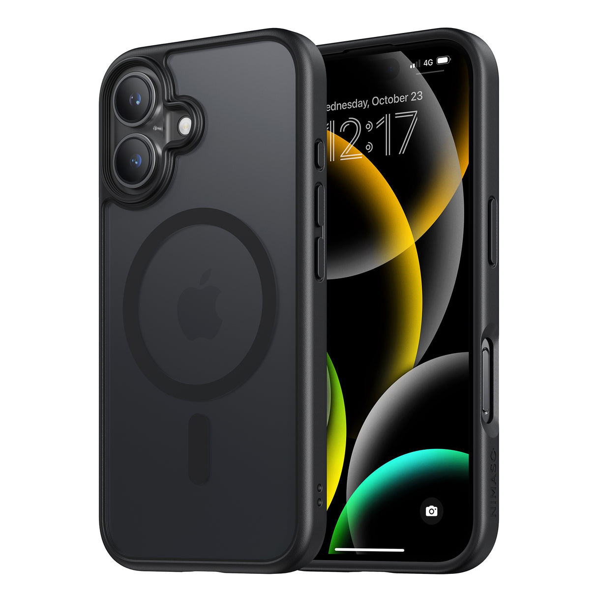 NIMASO Magnetic Matte Case for iPhone 16 Series, MagSafe, Shockproof, Slim Black Cover