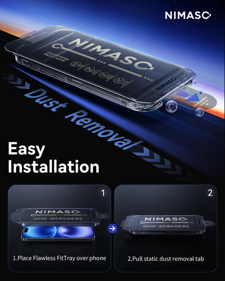 NIMASO Screen Protector for iPhone 16/iPhone 16 Plus, 3 Pack Tempered Glass Film, Automatic Dust Removal Easy Installation