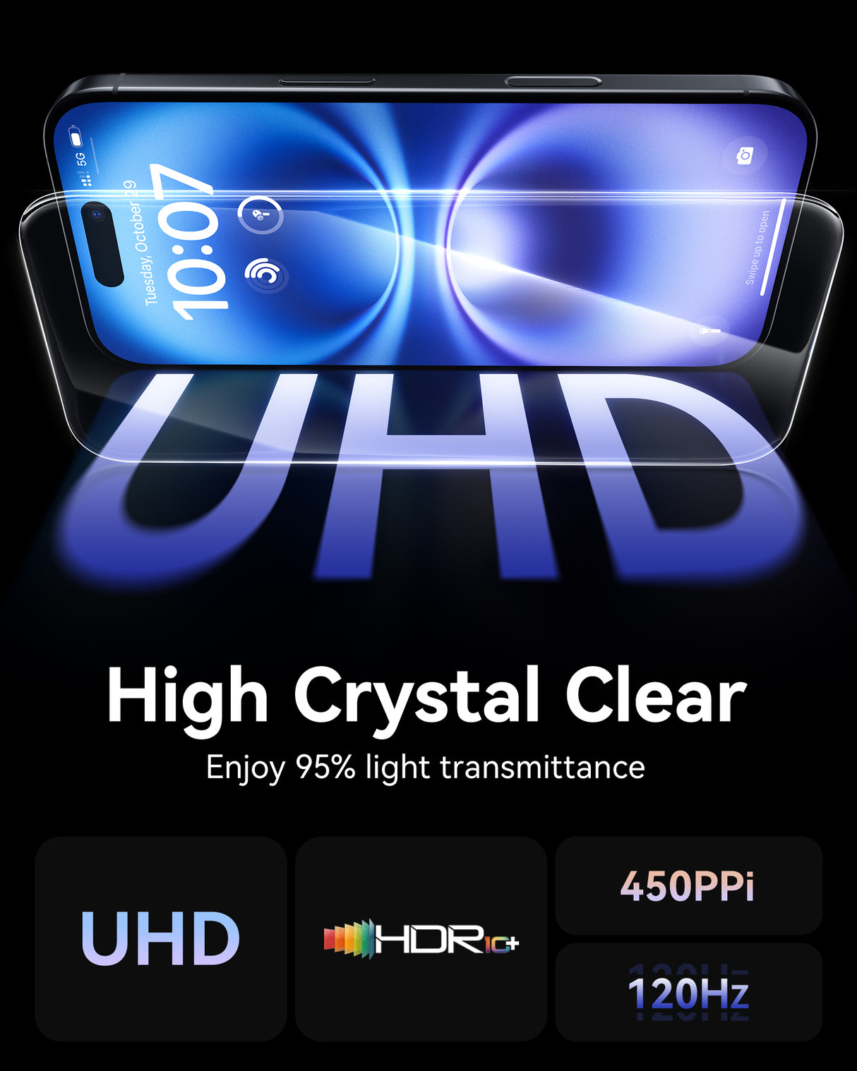 NIMASO Screen Protector for iPhone 16/iPhone 16 Plus, 3 Pack Tempered Glass Film, Automatic Dust Removal High Crystal Clear