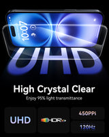 NIMASO Screen Protector for iPhone 16/iPhone 16 Plus, 3 Pack Tempered Glass Film, Automatic Dust Removal High Crystal Clear