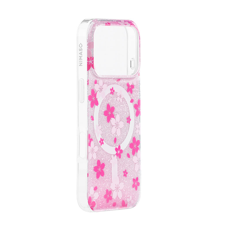 Nimaso Sparkling Cherry Blossom MagSafe Phone Case for iPhone 17 / 17 Pro / 17 Pro Max / Air