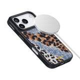Nimaso Denim & Leopard Print Patchwork MagSafe Phone Case for iPhone 17 / 17 Pro / 17 Pro Max / Air